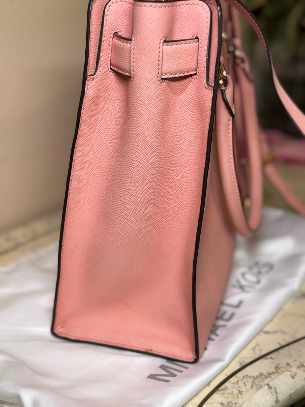 Michael Kors Pink Leather Tote with Crossbody Strap- and wallet - Picture 11 of 16
